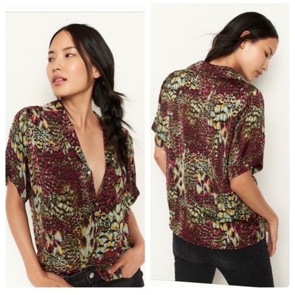 Anthropologie Tops - BNWT- Anthropologie “Tiny” Postcard shirt- Small